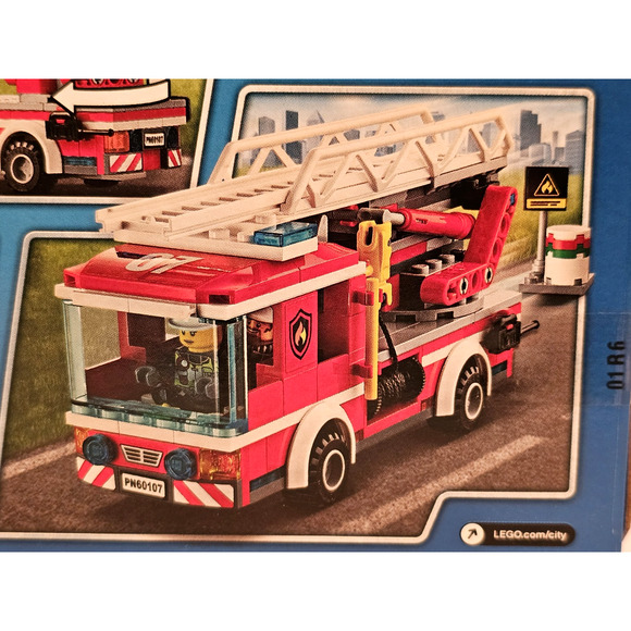 FIRE LADDER TRUCK Lego City LEGO Set #60107 NEW Sealed RETIRED Unopened - Picture 6 of 12